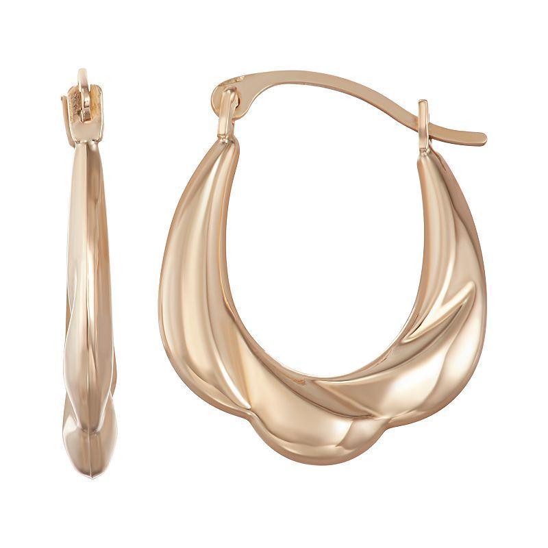 Taylor Grace 10k Gold Puffed Hoop Earrings, Womens Product Image