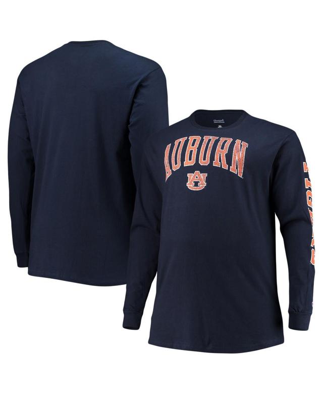 Mens Champion Navy Auburn Tigers Big and Tall 2-Hit Long Sleeve T-shirt Product Image