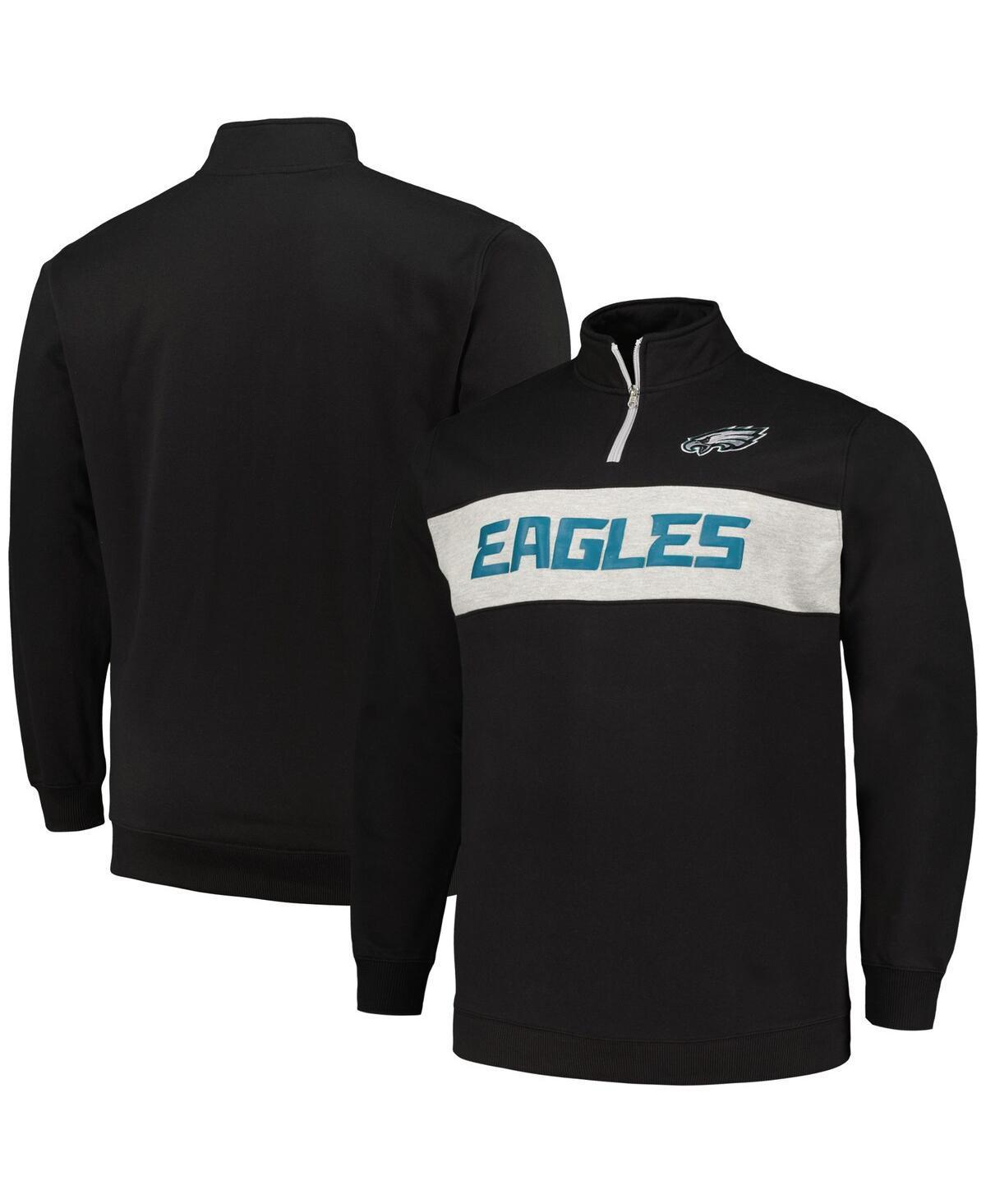 Mens Profile Philadelphia Eagles Big & Tall Fleece Quarter-Zip Jacket Product Image