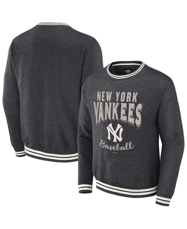 Mens Darius Rucker Collection by Fanatics Heather Charcoal Distressed New York Yankees Vintage-Like Pullover Sweatshirt Product Image