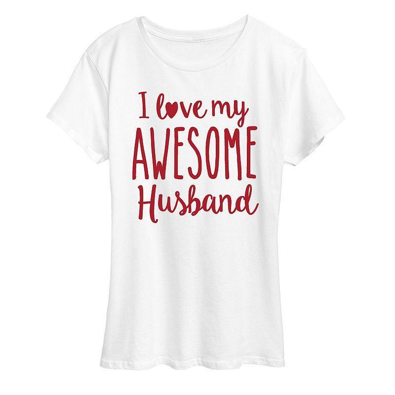 Womens Love My Awesome Husband Graphic Tee Product Image