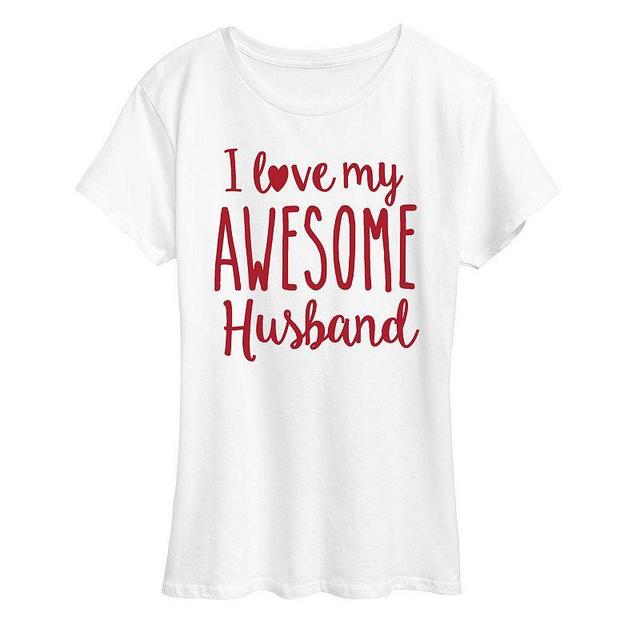 Womens Love My Awesome Husband Graphic Tee Product Image