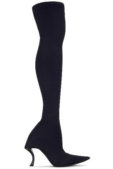 Balenciaga Hourglass Over The Knee Boot in Black - Black. Size 36 (also in 37). Product Image