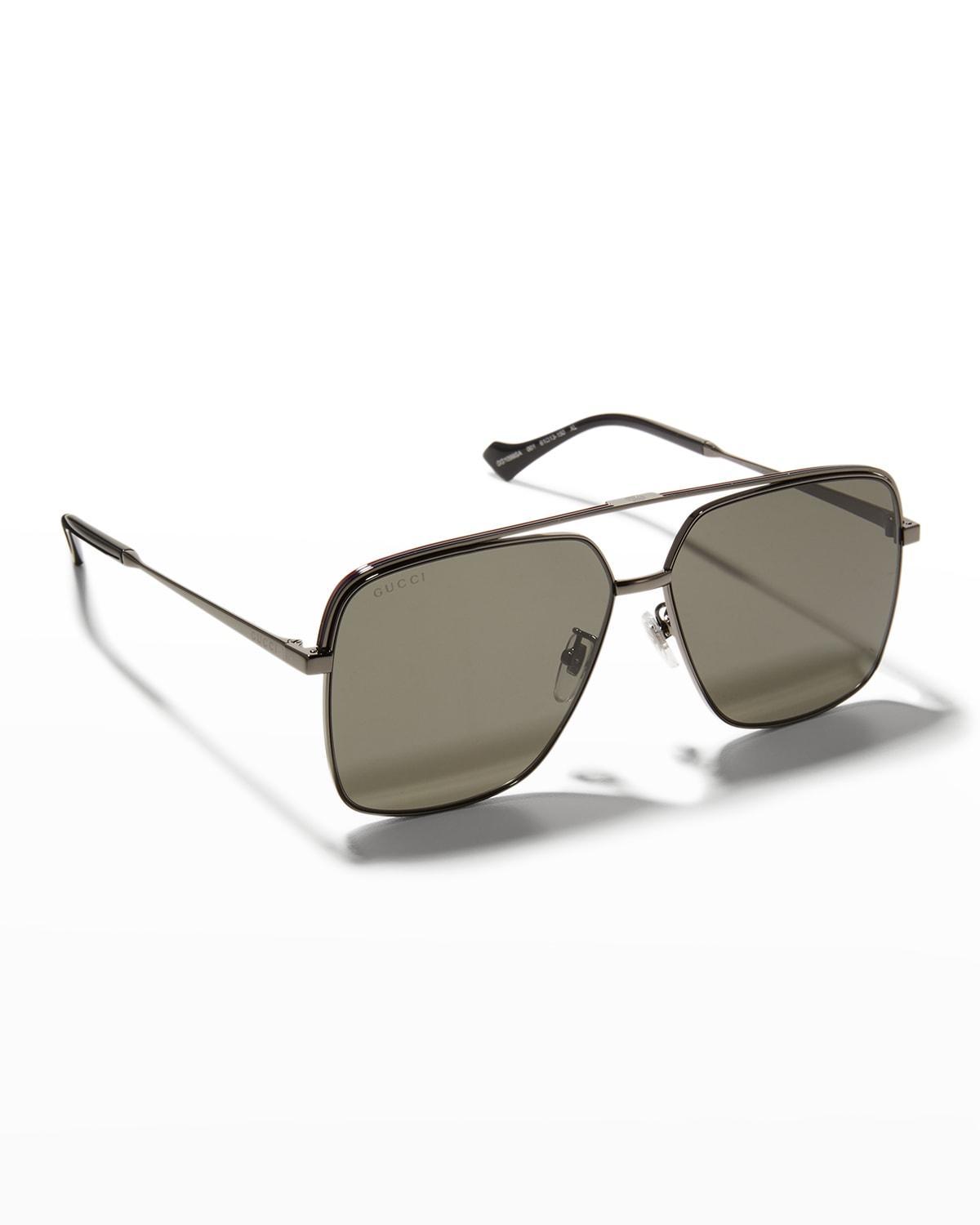 Gucci Men's Metal Aviator Sunglasses - GRAY Product Image