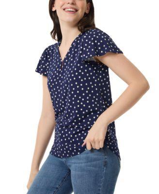 Petite Printed Flutter-Sleeve Top Product Image