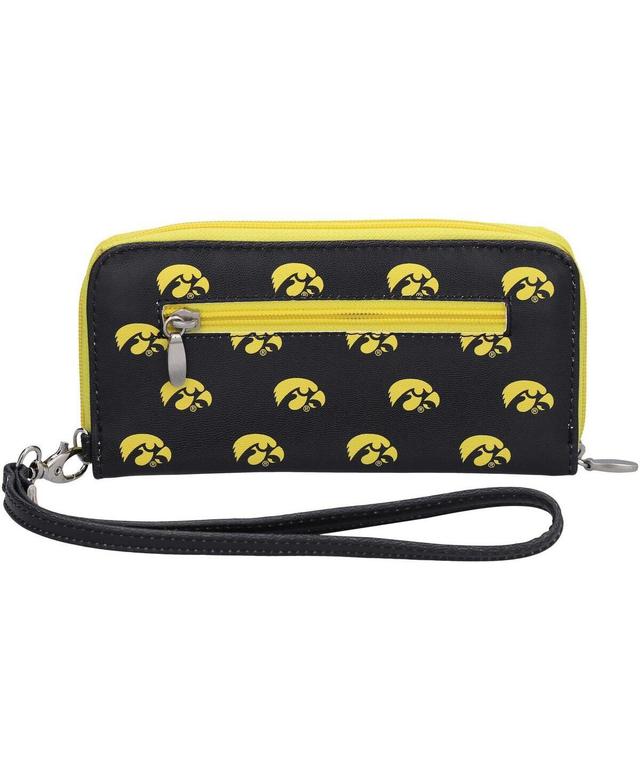 Womens Iowa Hawkeyes Zip-Around Wristlet Wallet - Black Product Image