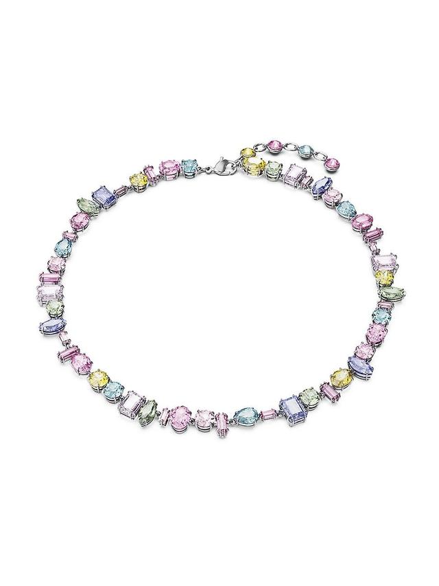 Swarovski Gema Asymmetric Mixed Cut Crystal Necklace in Rhodium Plated, 14 Product Image