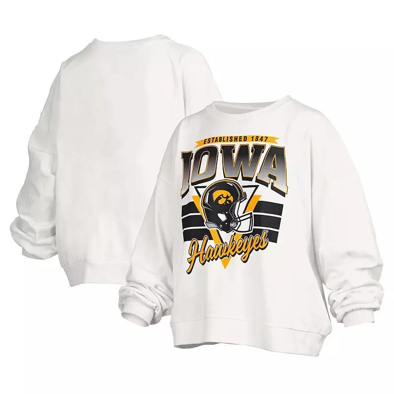 Womens Pressbox Iowa Hawkeyes Janice Retro Logo Oversized Pullover Sweatshirt product image