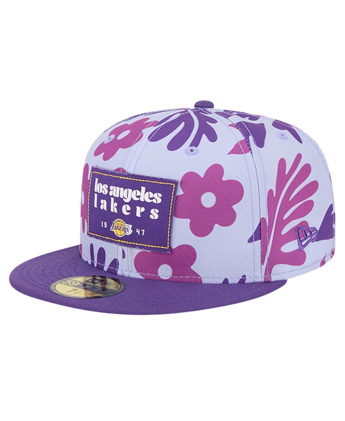 New Era Mens Purple Los Angeles Lakers Palm Fronds 2-Tone 59FIFTY Fitted Hat Product Image