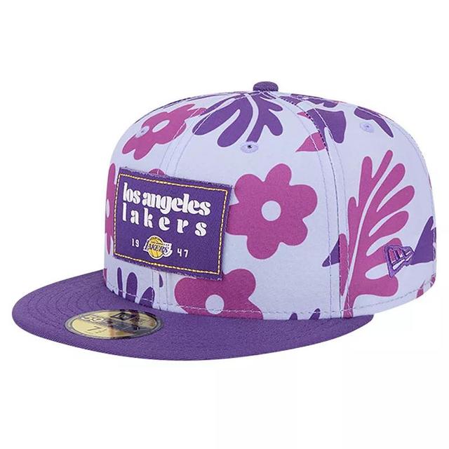 Mens New Era Los Angeles Lakers Palm Fronds 2-Tone 59FIFTY Fitted Hat Product Image