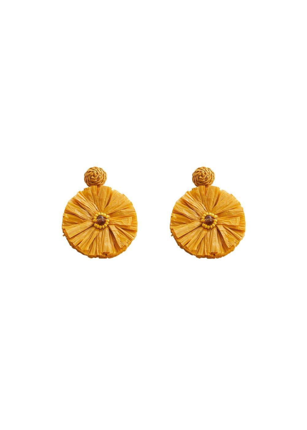 MANGO - Raffia earrings - One size - Women Product Image