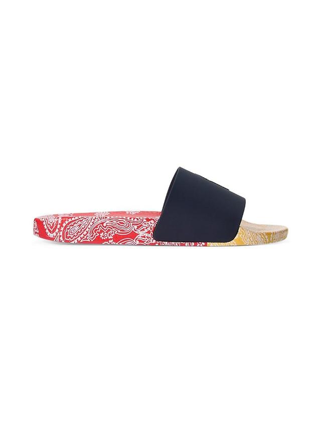 Mens Paisley Bandana Slide Sandals Product Image