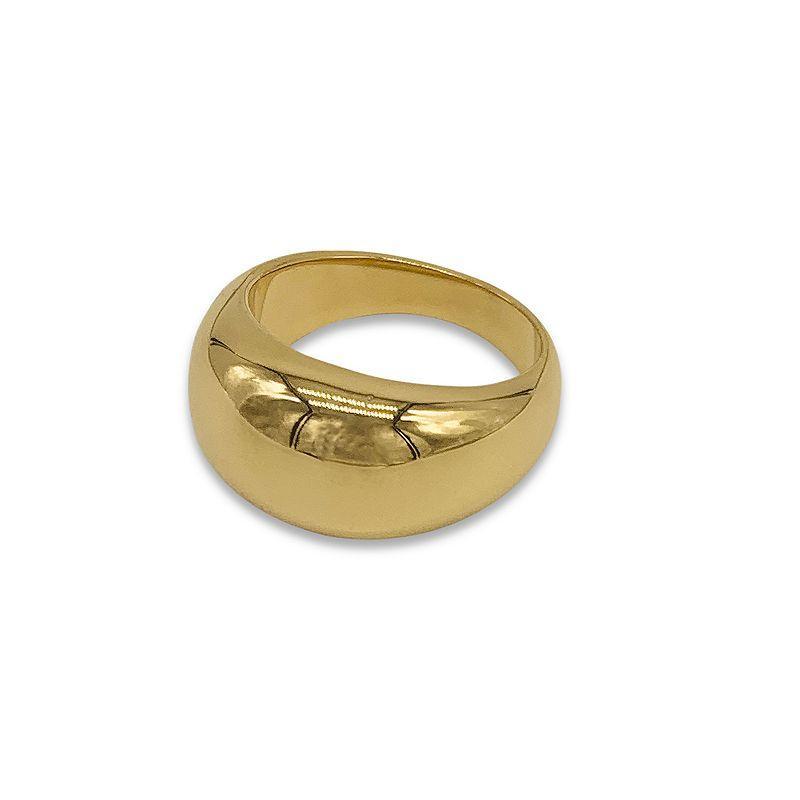 Adornia 14k Gold Plated Stainless Steel Dome Ring, Womens Yellow Product Image