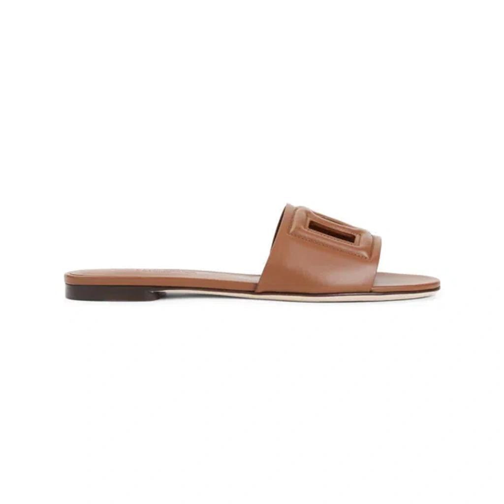 DOLCE & GABBANA Ciabattina Flat Thaiti In Light Brown Product Image