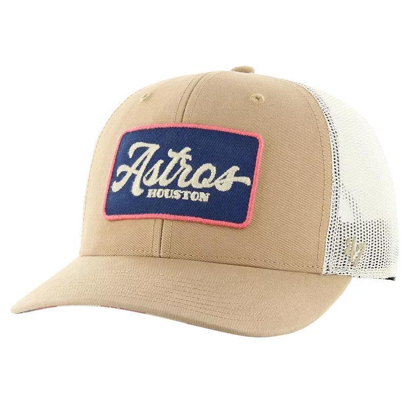 47 Brand Mens Khaki Houston Astros Glory Daze Trucker Adjustable Hat Product Image