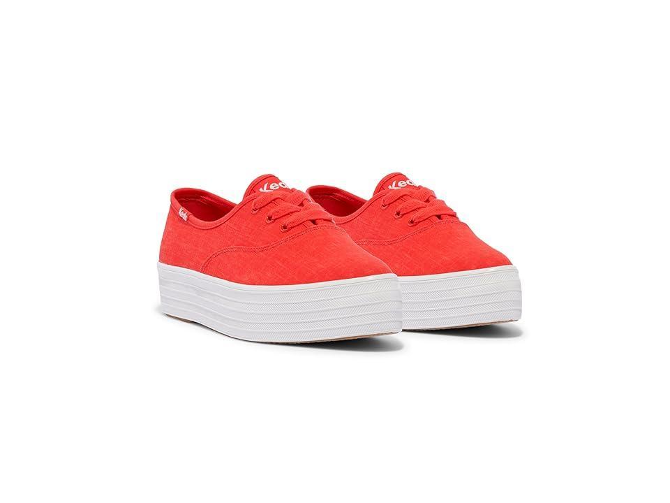 Keds Point Lace-Up Linen) Women's Shoes Product Image