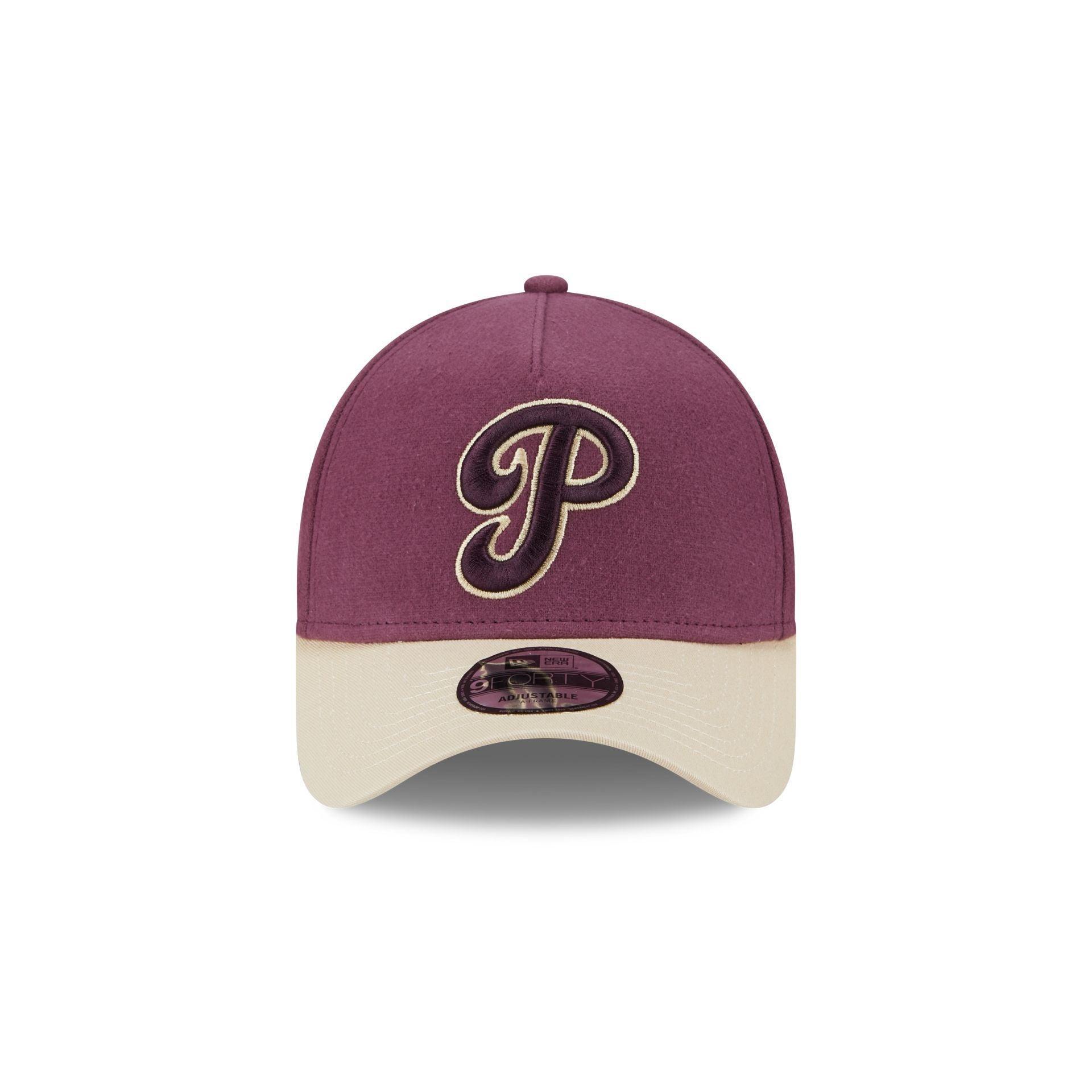 Philadelphia Phillies Moleskin Crown Maroon 9FORTY A-Frame Snapback Hat Male Product Image