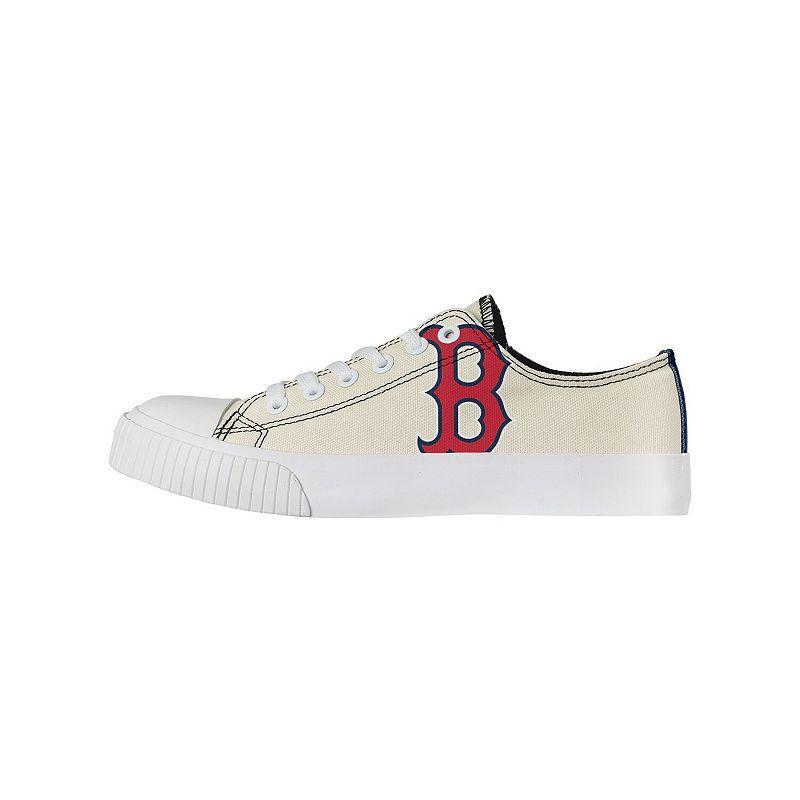 Womens FOCO Cream Boston Red Sox Low Top Canvas Shoes Product Image