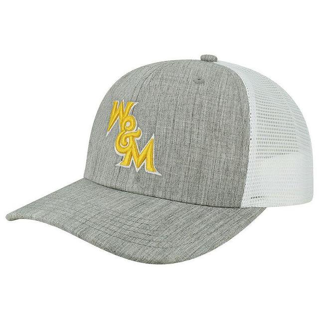 Mens Heather Gray/White William & Mary Tribe The Champ Trucker Snapback Hat Product Image