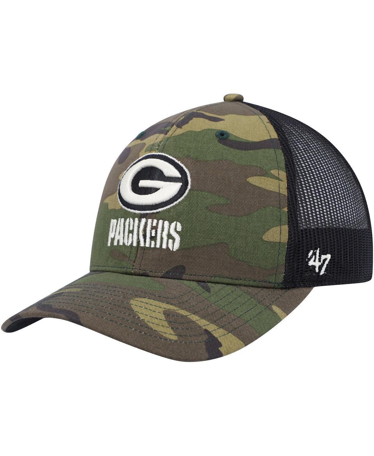 Mens 47 Brand Camo Green Bay Packers Trucker Adjustable Hat - Camo Product Image