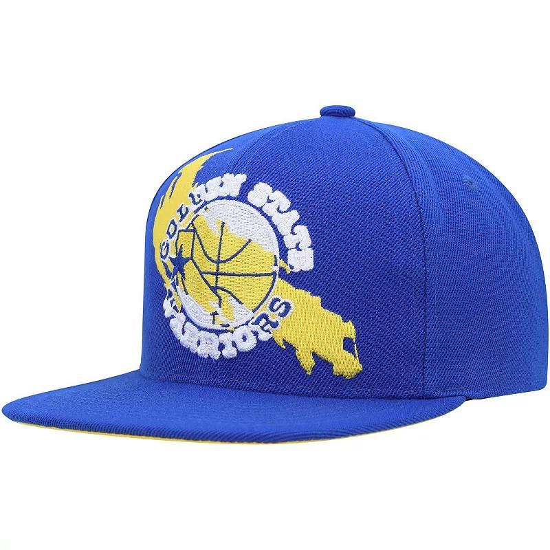 Mens Mitchell & Ness Royal Golden State Warriors Paint By Numbers Snapback Hat Product Image