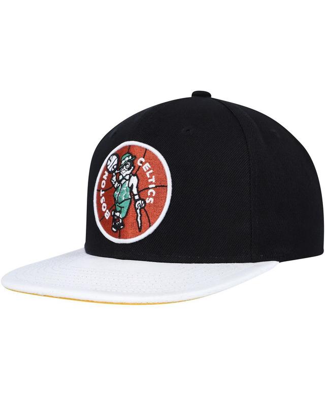 Mens Mitchell & Ness /White Boston Celtics Hardwood ClassicsWear Away VisorSnapback Hat Product Image