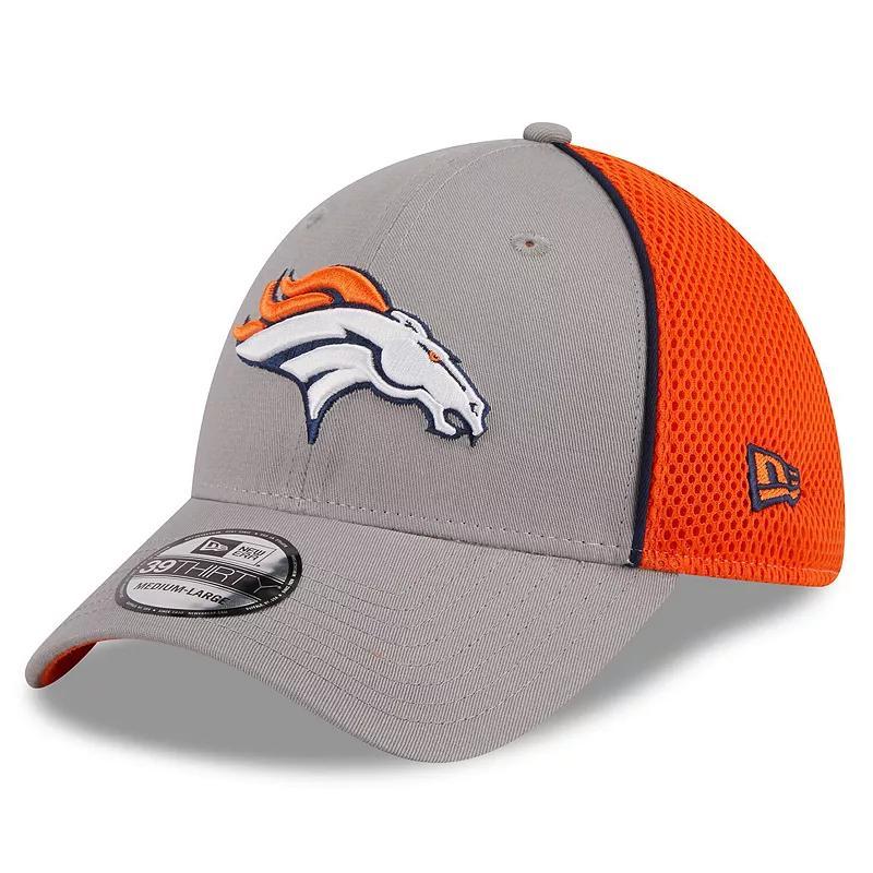 Mens New Era Gray Denver Broncos  Pipe 39THIRTY Flex Hat Product Image