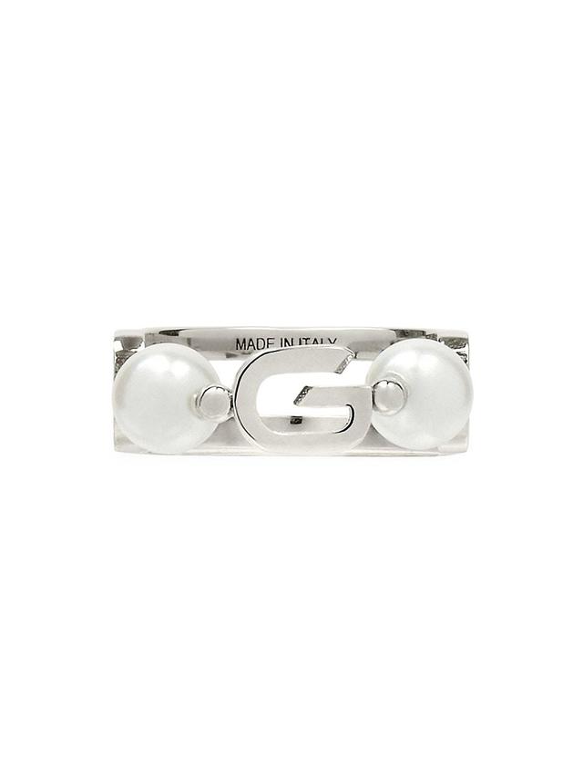 Womens G Link Ring In Metal With Pearls Product Image