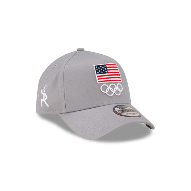 Team USA Tennis Gray 9FORTY A-Frame Snapback Hat Male Product Image