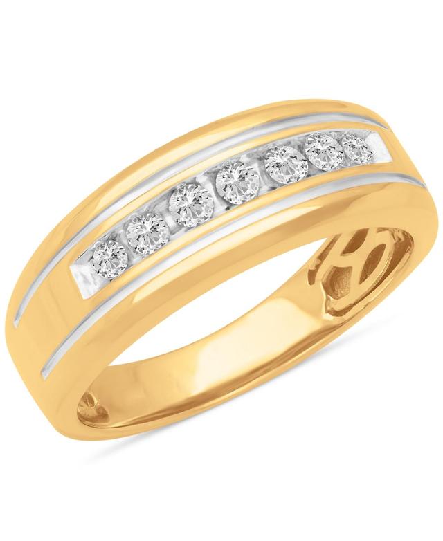 Mens Diamond Channel-Set Band (1/3 ct. t.w.) in 10k Gold Product Image