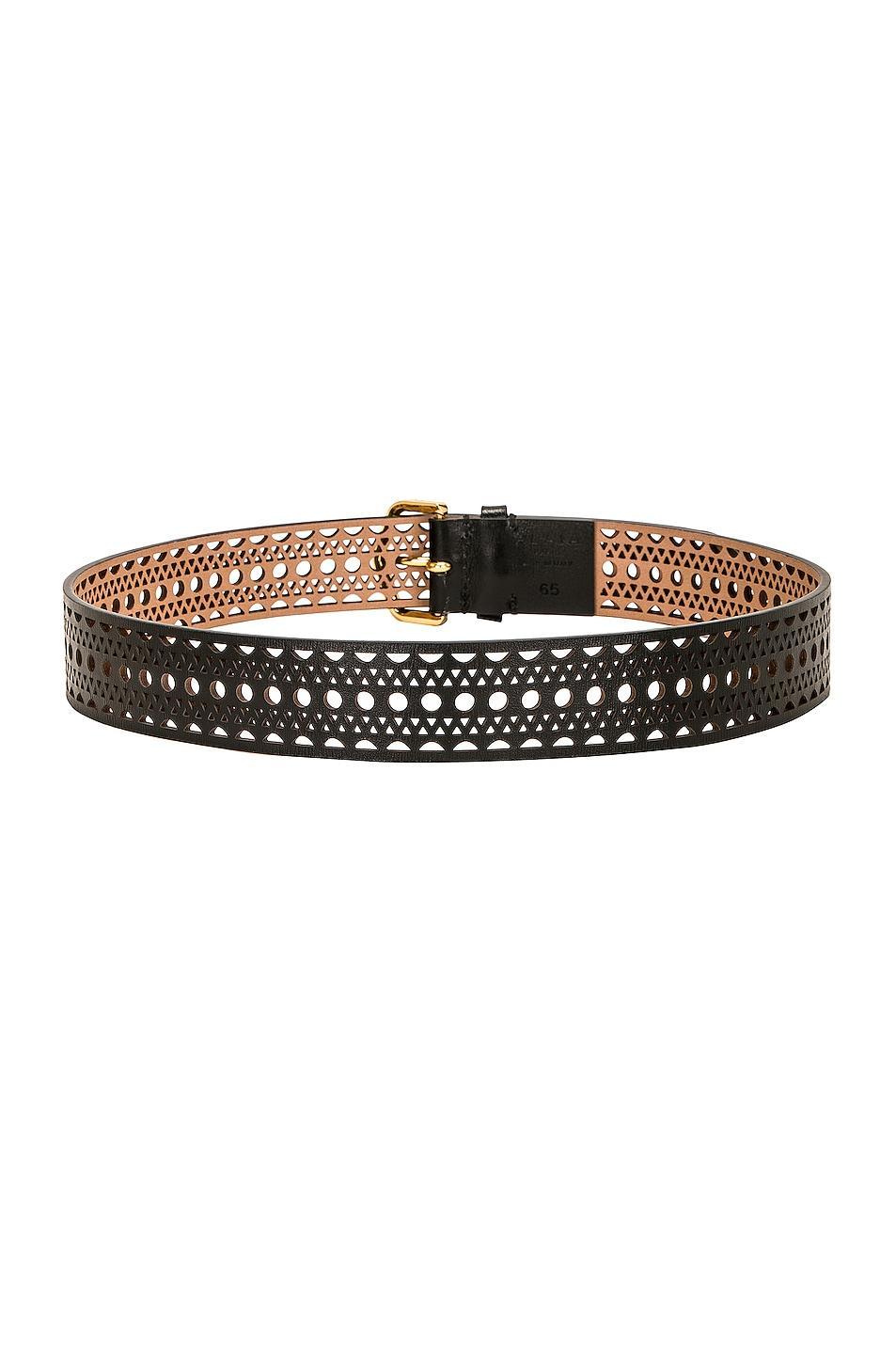 ALAÏA Vienne Leather Belt Black. (also in 65). Product Image