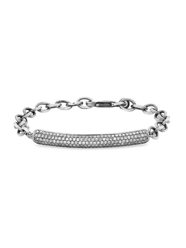 Womens Sterling Silver & 1.92 TCW Diamond Tube Chain Bracelet Product Image