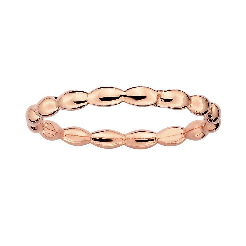 Stacks & Stones 18k Rose Gold Over Silver Rice Stack Ring, Womens Pink Product Image