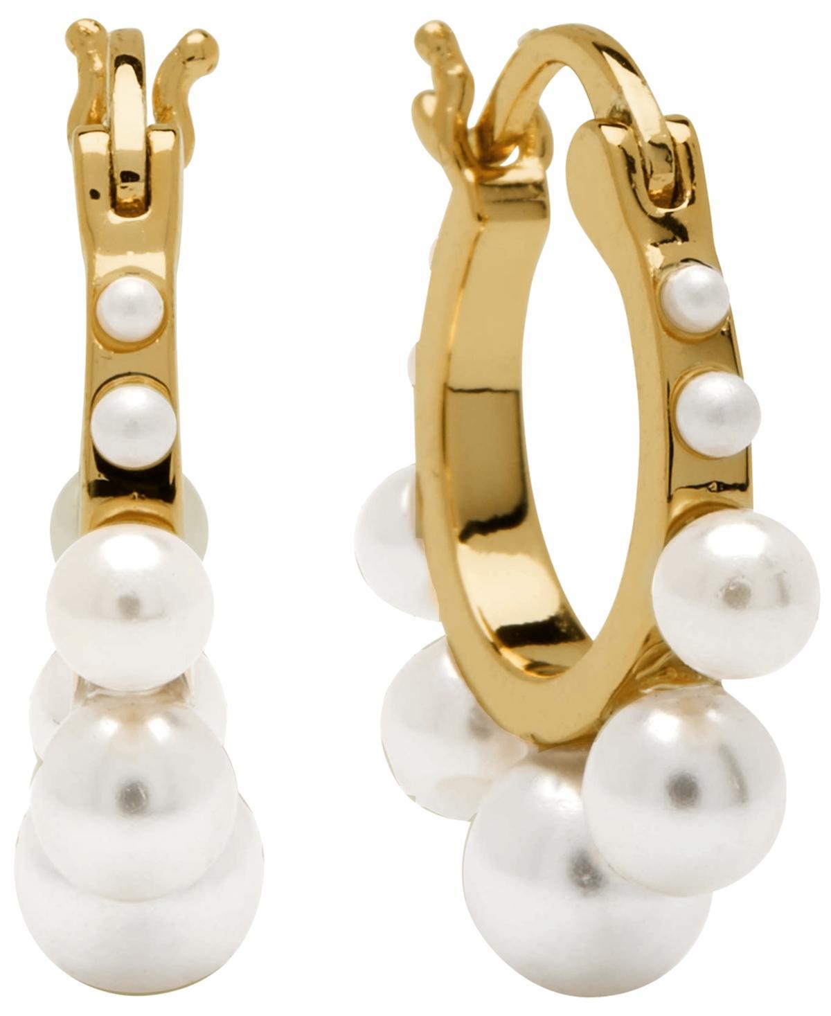 And Now This Womens Imitation Pearl Hoop Earring Product Image