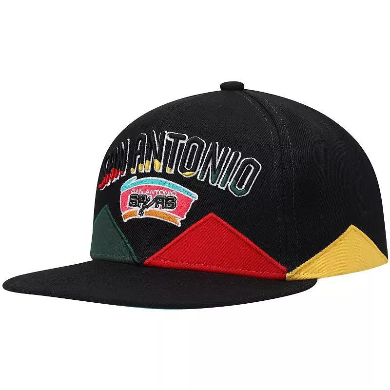 Mens Mitchell & Ness Black San Antonio Spurs Hardwood Classics Black History Month Snapback Hat Product Image