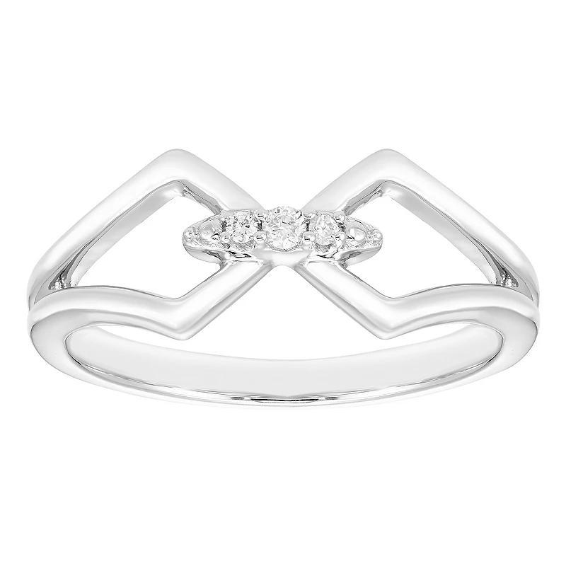 Boston Bay Diamonds Sterling Silver Diamond Accent Split Shank Ring, Womens Product Image