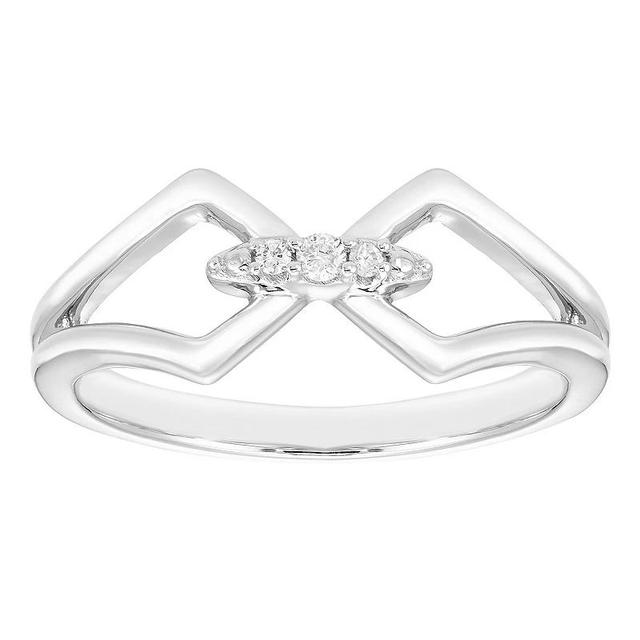 Boston Bay Diamonds Sterling Silver Diamond Accent Split Shank Ring, Womens White Product Image