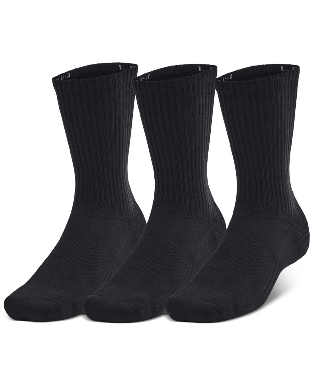 Under Armour Mens Training Cotton 3-Pk. Moisture-Wicking Crew Socks Product Image