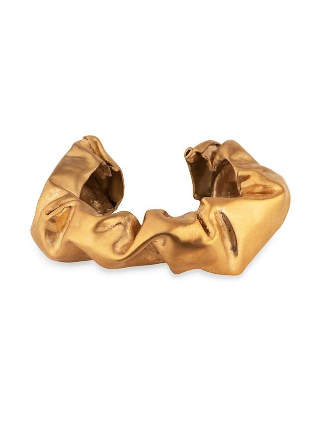 Womens Scrunch 18K-Gold-Plated Cuff Product Image