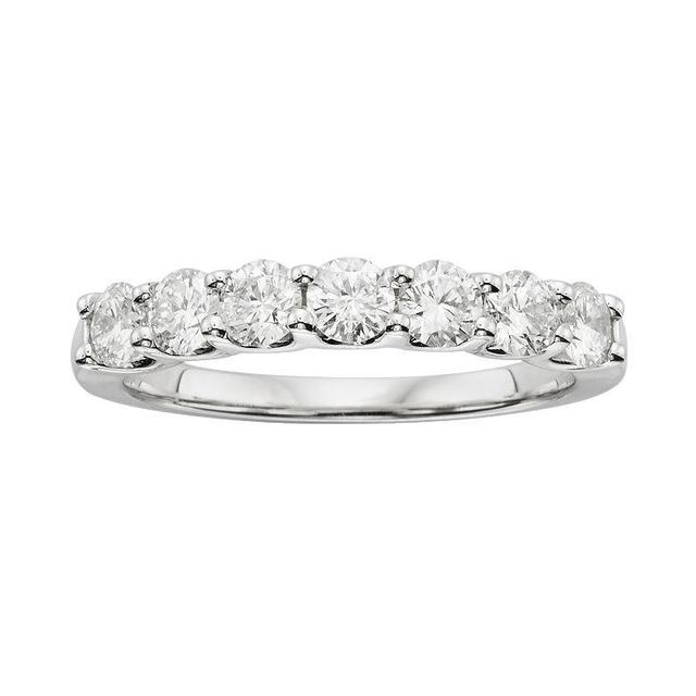 The Regal Collection 18k White Gold 1-ct. T.W. IGL Certified Round-Cut Colorless Diamond 7 Stone Band Ring, Womens Product Image