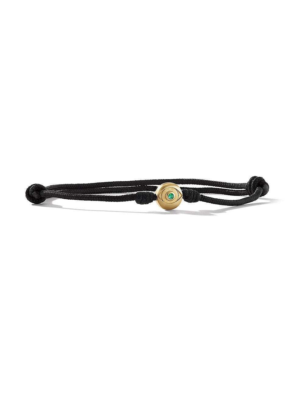 Mens Evil Eye Cord Bracelet with 18K Yellow Gold Product Image