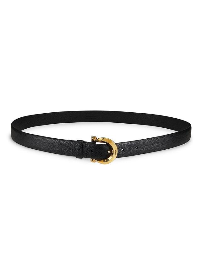 FERRAGAMO Gancino Calfskin Leather Belt Product Image