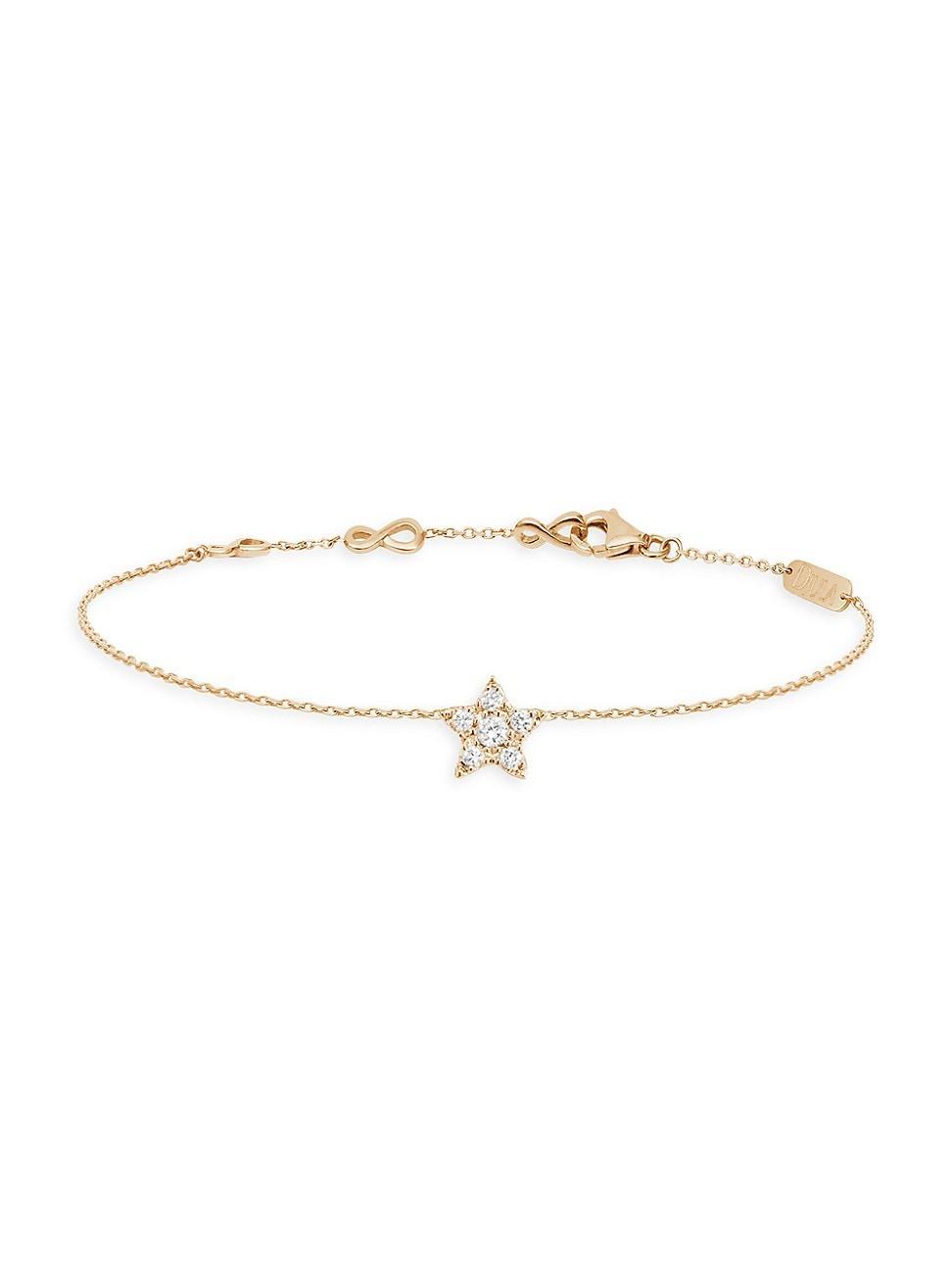 Womens Magic Touch 18K Yellow Gold & Diamond Star Chain Bracelet Product Image