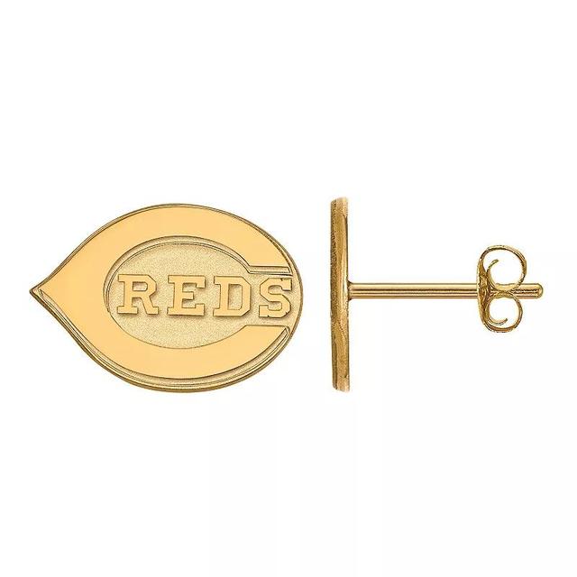 Sterling Silver LogoArt Cincinnati Reds Mini Stud Earrings, Womens Gold Tone Product Image