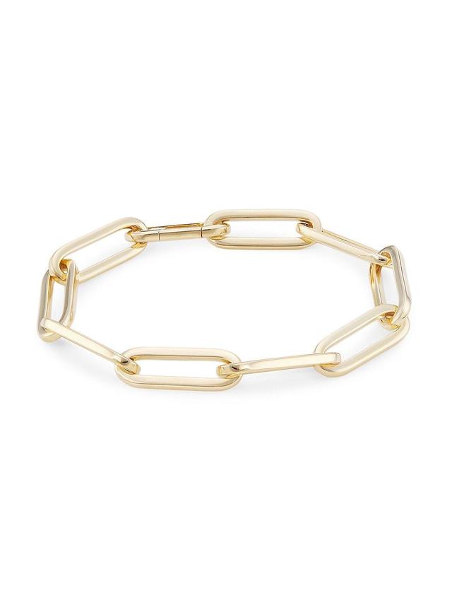 Womens 14K Yellow Gold Paperclip Chain Bracelet Product Image