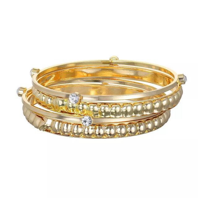 Emberly Gold Tone Bangle Bracelets 4-piece Set, Womens Product Image