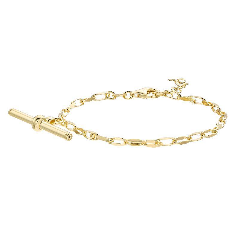 14k Gold Over Sterling Silver Toggle Link Bracelet, Womens Yellow Product Image