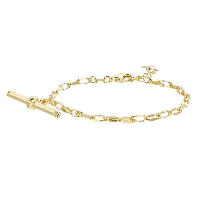 14k Gold Over Sterling Silver Toggle Link Bracelet, Womens Yellow Product Image