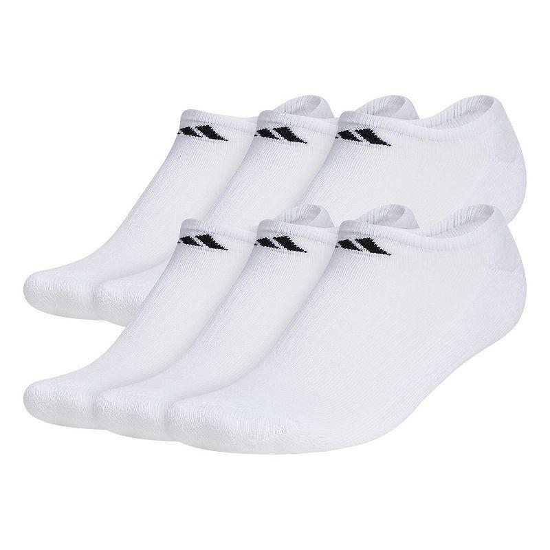 Mens adidas 6-pack Athletic Cushioned No-Show Socks Black Product Image