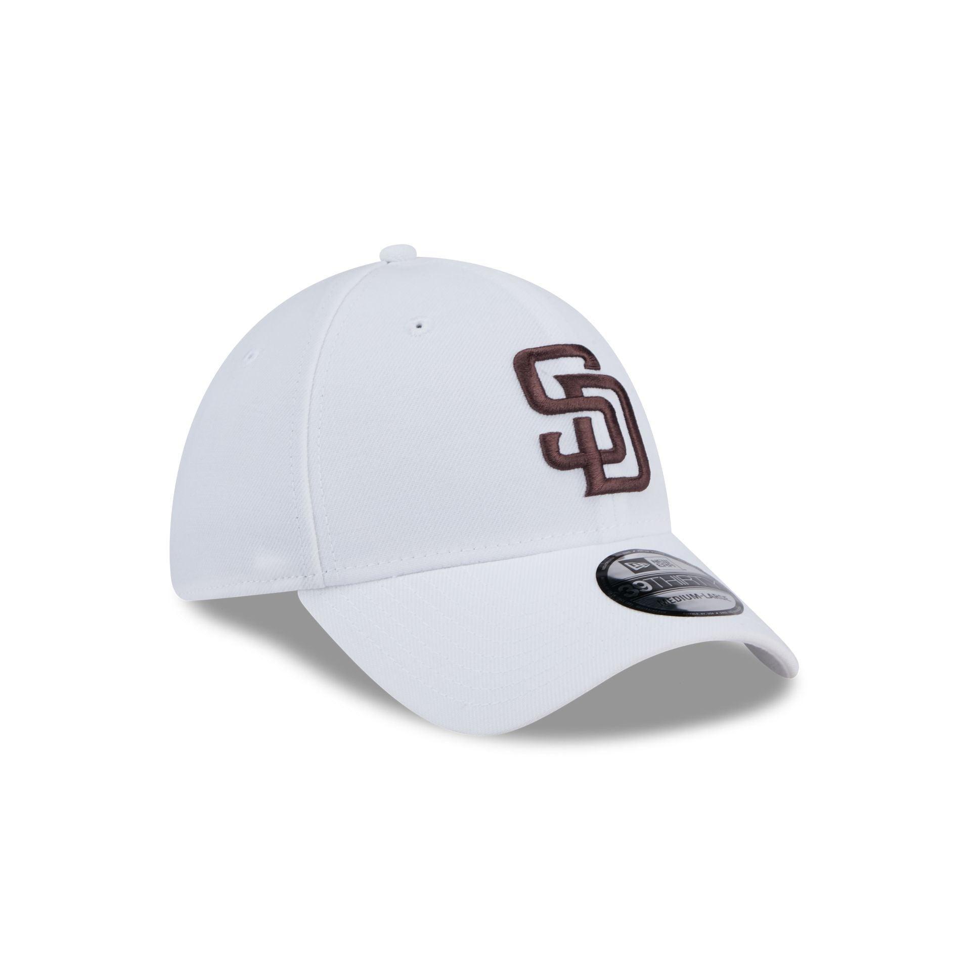 San Diego Padres Optic White 39THIRTY Stretch Fit Hat Male Product Image